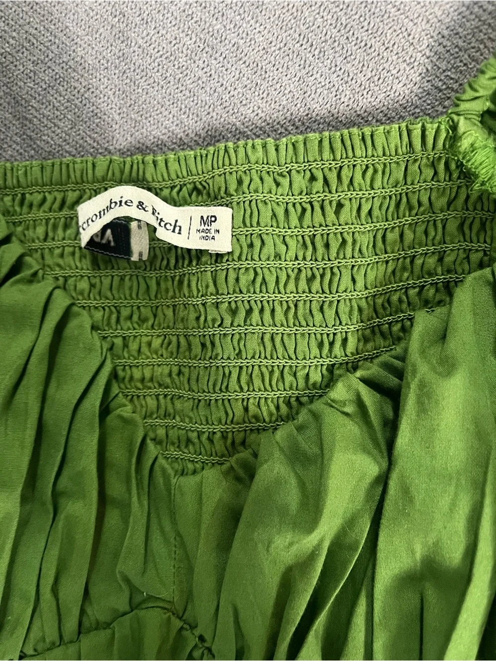 Abercrombie & Fitch Olive Green Tiered Maxi Dress